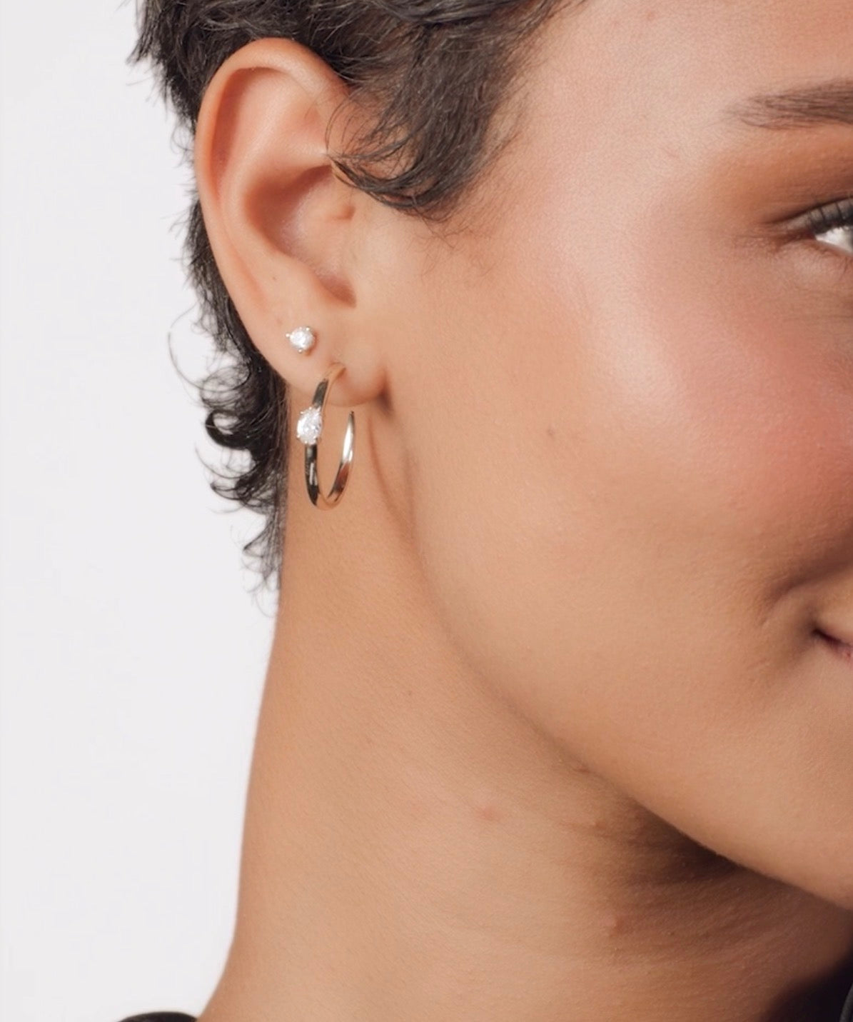 Melinda Maria “She’s on Point” Lasso Hoops-Gold/White