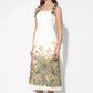 Adelyn Rae "Eloise" Braided Printed Floral Midi Dress-Cream/Green