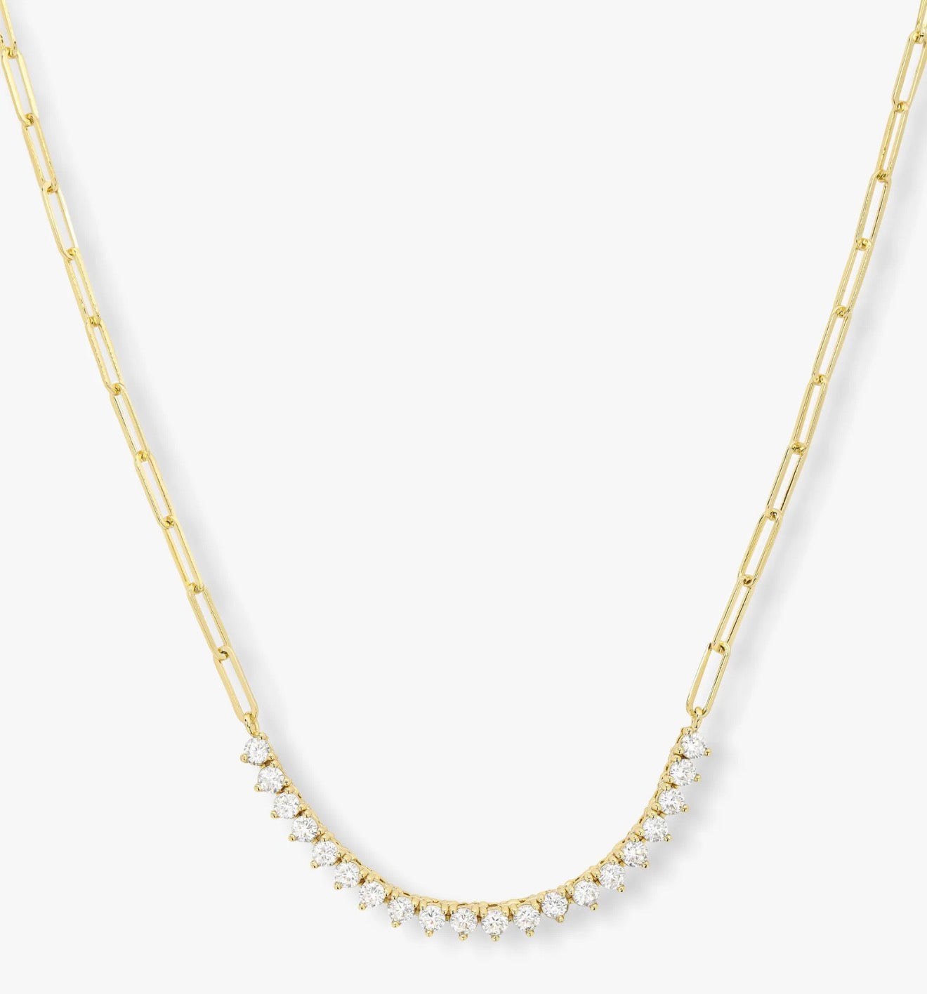Melinda Maria “Not Your Basic Samantha” Tennis Necklace Gold/White