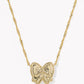 Kendra Scott Haley Bow Short Pendant Necklace-Gold Rose Violet MOP