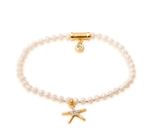Spartina 449 Twinkle Stretch Bracelet-Cream/Starfish