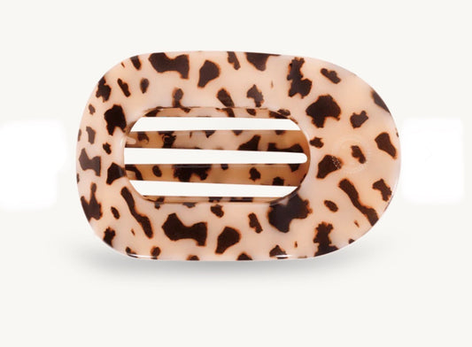 Teleties Medium Flat Round Hairclip- Blonde Tortoise