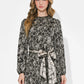 Adelyn Rae "Sasha" Pleated L/S Mini Dress-Black/Cream
