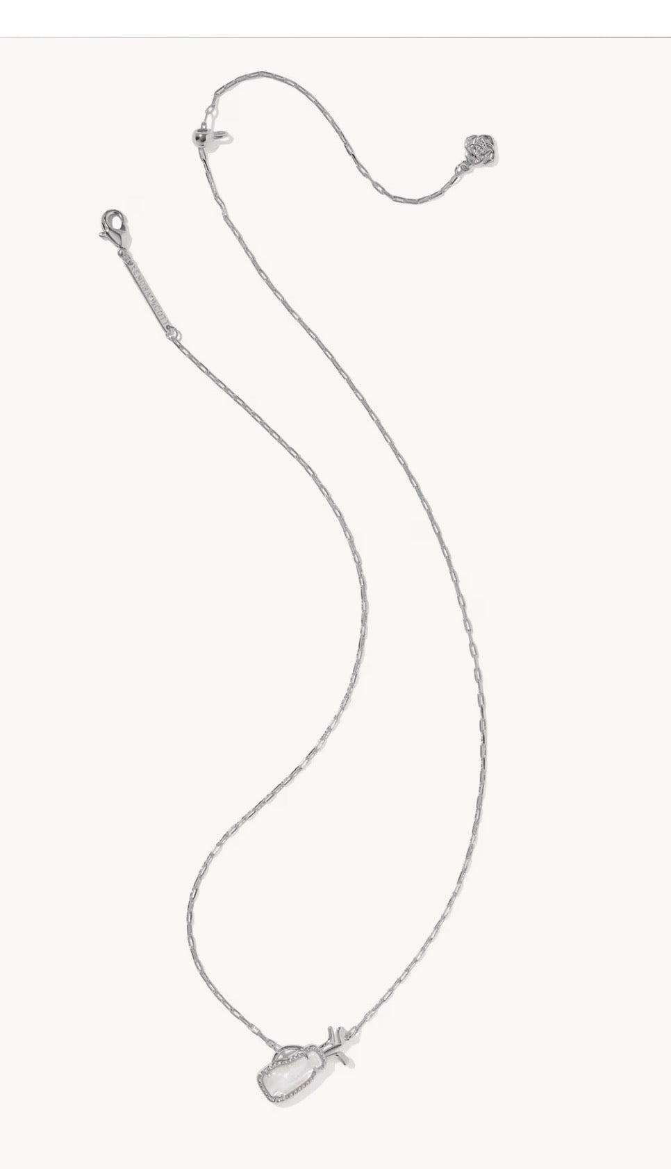 Kendra Scott Golf Short Pendant Necklace-Silver Ivory MOP