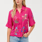 Johnny Was Relaxed Kimono Shirt-Pink Peacock