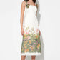 Adelyn Rae "Eloise" Braided Printed Floral Midi Dress-Cream/Green