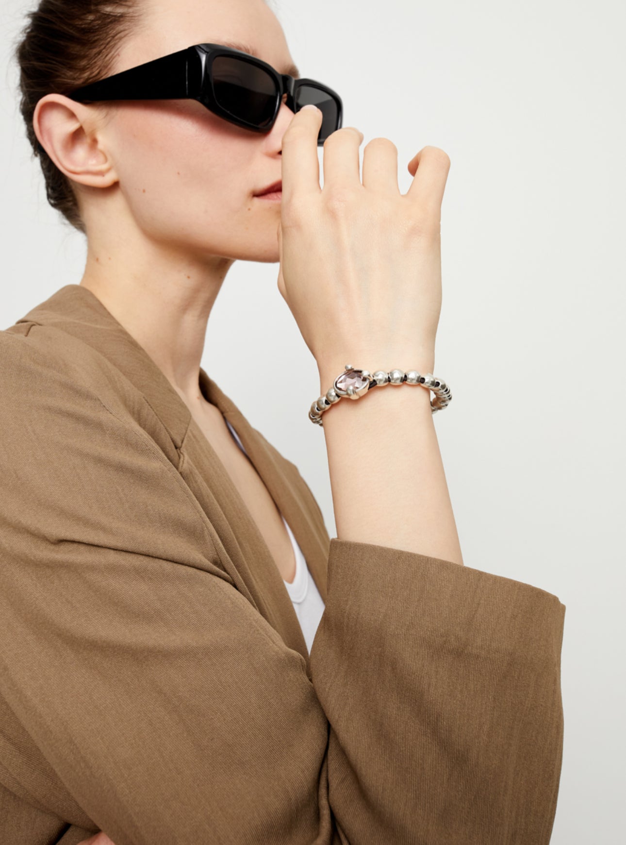 Uno de 50 “Ser Deslumbrante” (be stunning) Stretch Bracelet- Silver/Pink