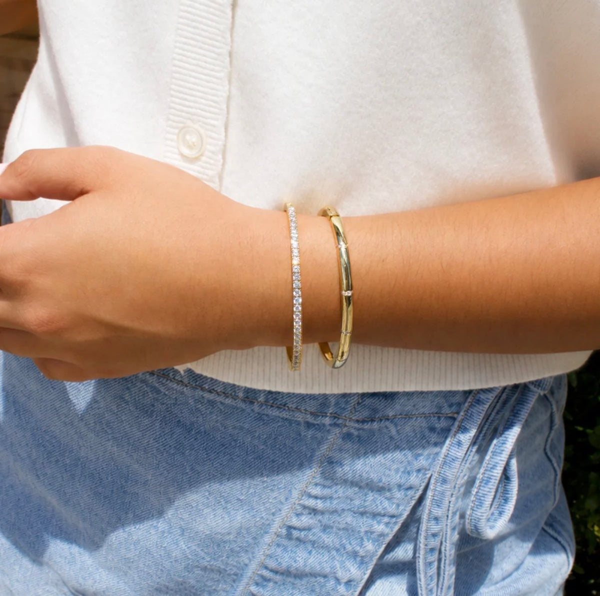 LeMel "Classic" CZ Bangle-Gold