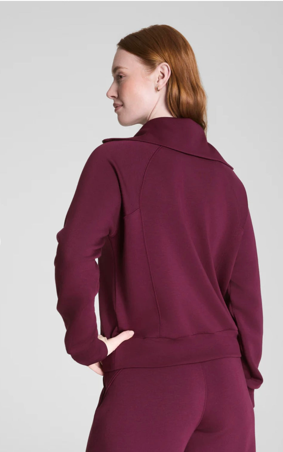 Spanx AirEssentials Half Zip-Plum Berry