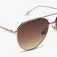 Diff Eyewear “Dash” Brushed Gold Coffee Gradient Sunglasses