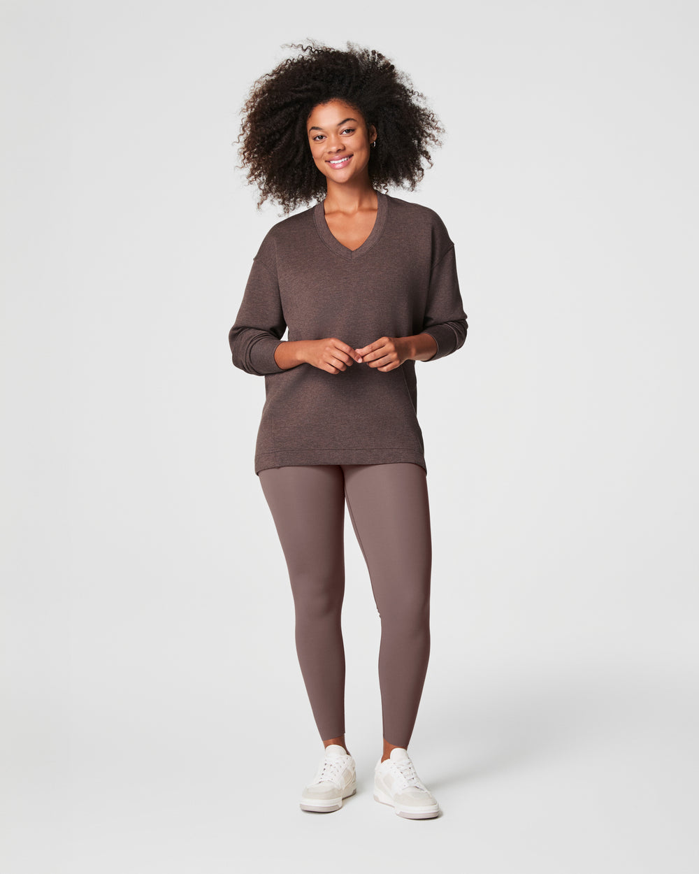 Spanx SPANX® AirEssentials Brushed V-Neck Tunic-Heather Smoke