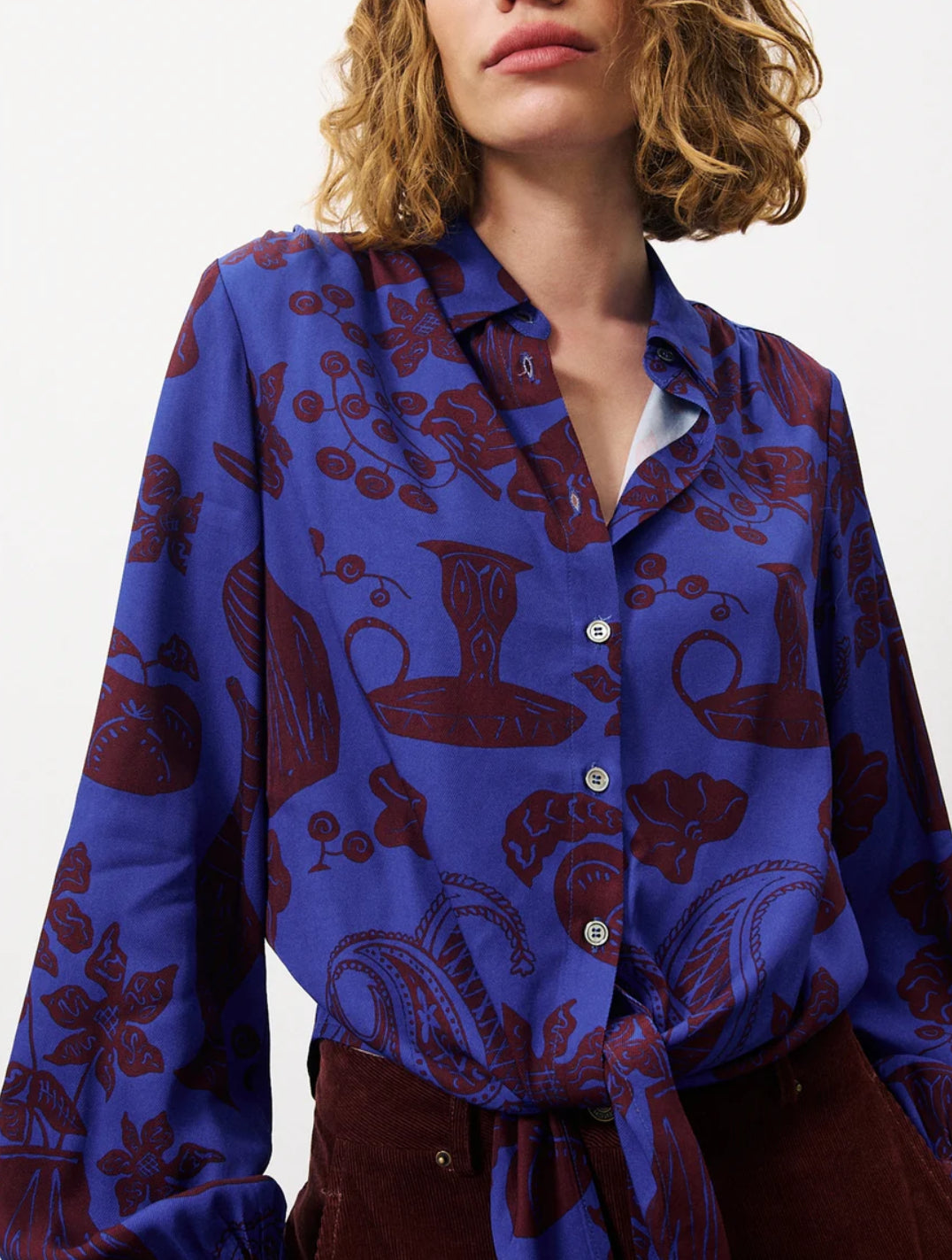 FRNCH "Swan" Shirt-Flora Blue