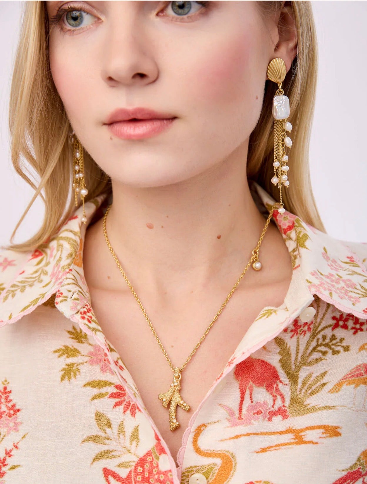 Spartina 449 Pearl Party Shell Earrings-Pearl