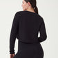 Spanx AirEssentials Cropped Long Sleeve Top-Very Black