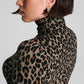 Spanx Ponte Jacquard Turtleneck-Light Leopard Print