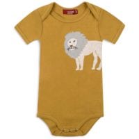 Milkbarn Kids Organic Appliqué One Piece-Lion