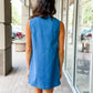 KLD "Sadie" Sleeveless Denim Dress-Blue