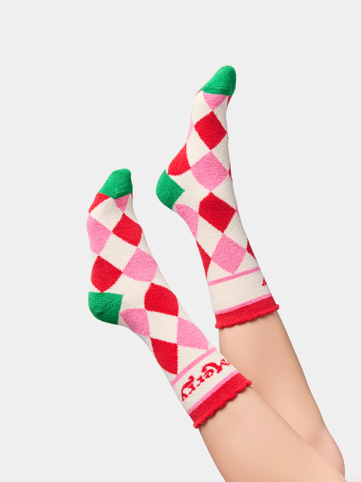 Shiraleah "Merry Argyle" Socks-Ivory