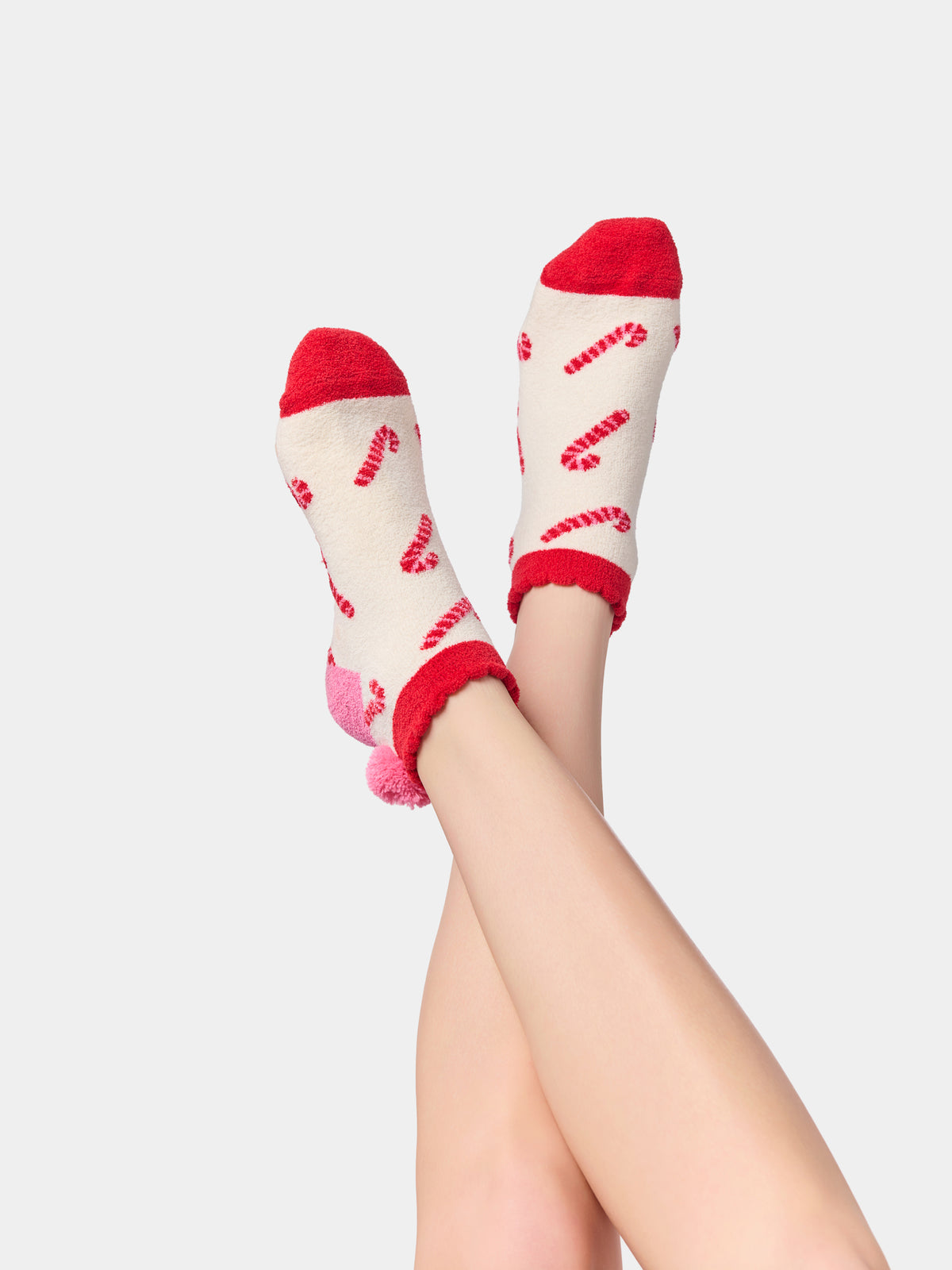 Shiraleah "Candy Cane" Socks-Ivory