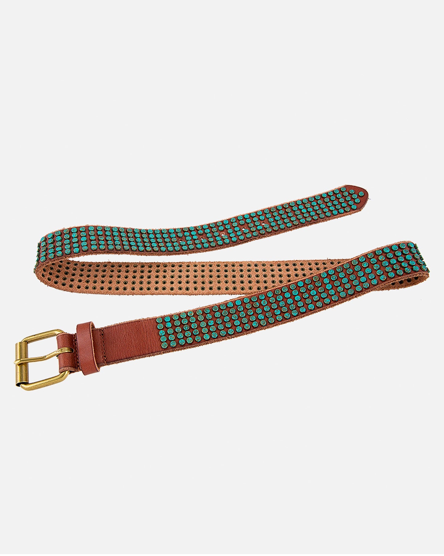 Amsterdam Heritage  “Eden” | Studded Bohemian Leather Belt- Cognac