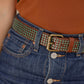 Amsterdam Heritage  “Eden” | Studded Bohemian Leather Belt- Cognac