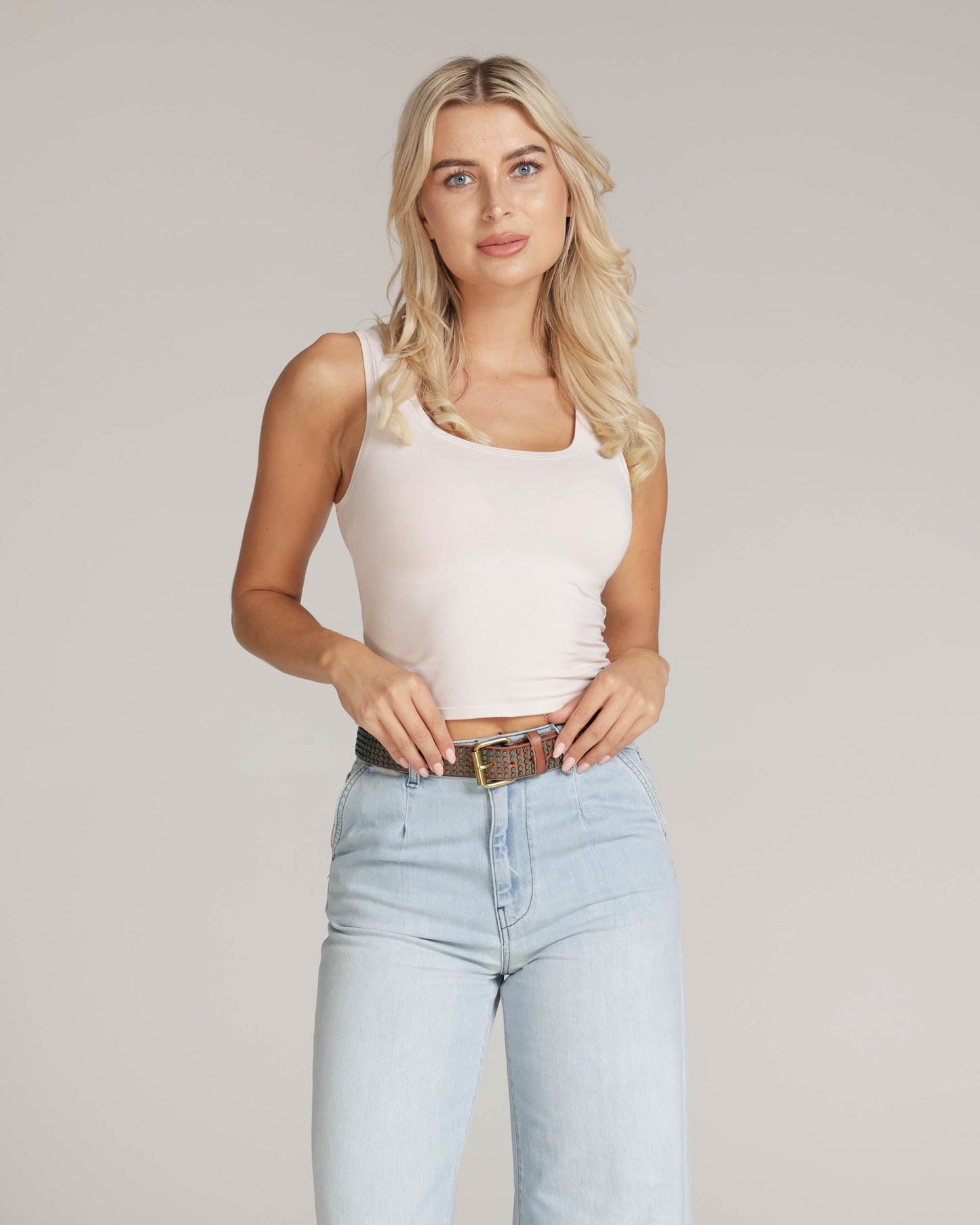 Amsterdam Heritage  “Eden” | Studded Bohemian Leather Belt- Cognac