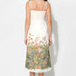 Adelyn Rae "Eloise" Braided Printed Floral Midi Dress-Cream/Green