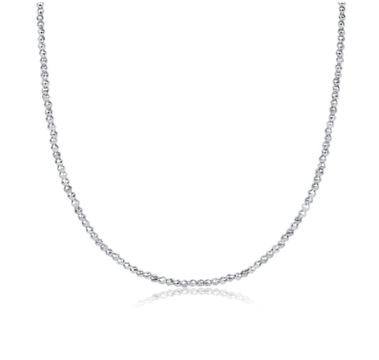 Enewton 15" Choker Bright Silver Faceted Hematite 2mm Bead