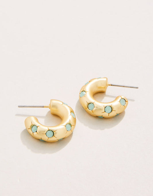 Spartina 449 Chubby Hoop Earrings-Sea Foam