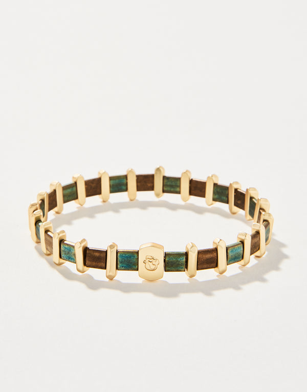 Spartina 449 Tila Stretch Bracelet-Green/Brown