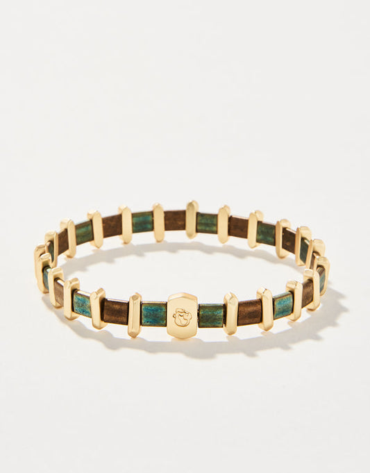 Spartina 449 Tila Stretch Bracelet-Green/Brown