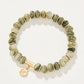 Spartina 449 Stone Stretch Bracelet 8mm- Silver Leaf Jasper