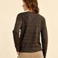 Molly Bracken Crew Neck Sparkle Sweater-Chocolate