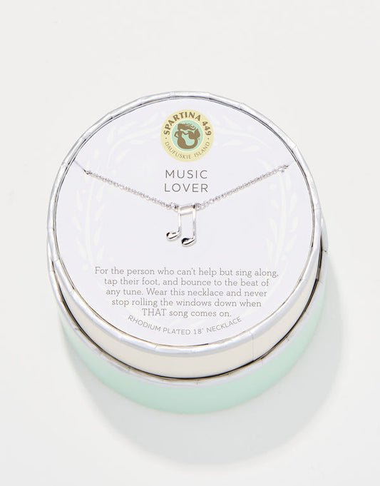 Spartina 449 Sea La Vie Necklace-Music Lover/ Note-Silver