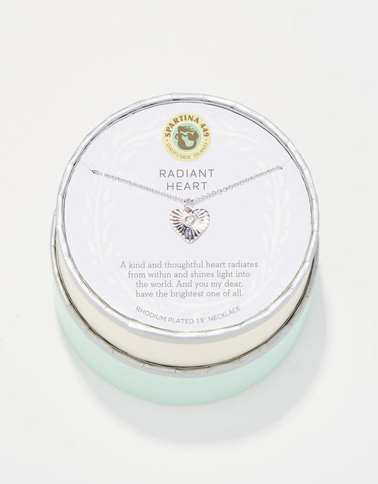 Spartina 449 Sea La Vie Necklace-Radiant Heart-Silver