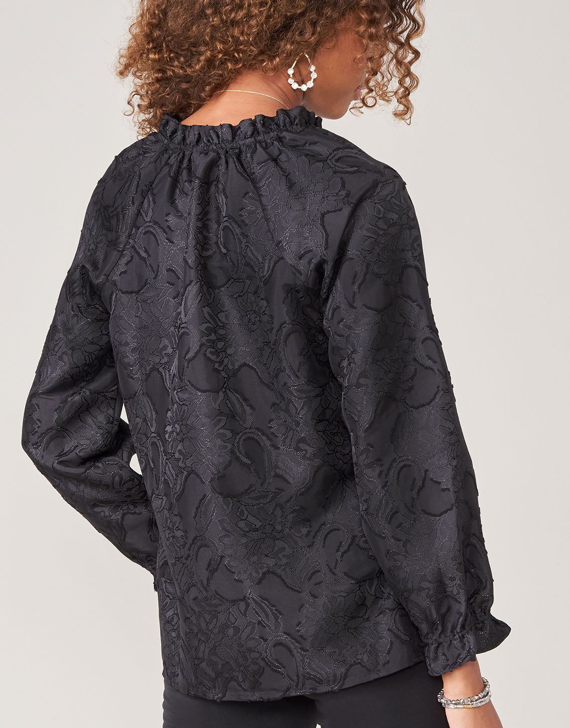 Spartina 449 "Josette" Jacquard Blouse-Black