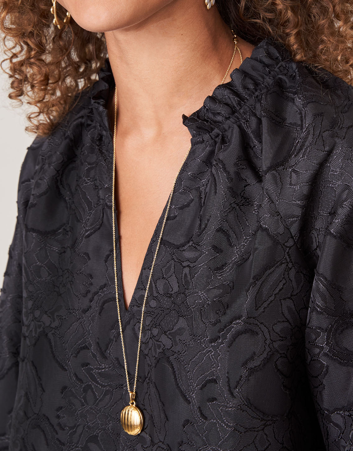 Spartina 449 "Josette" Jacquard Blouse-Black