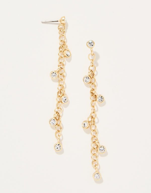 Spartina 449 Swinging Chain Earrings-Crystal