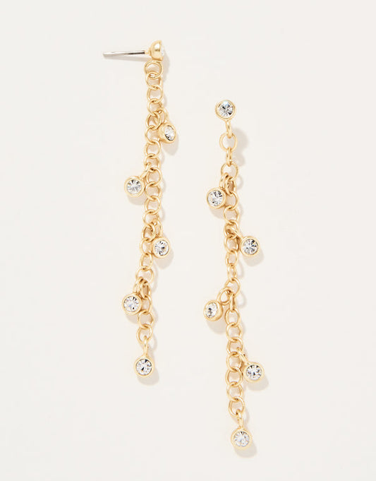 Spartina 449 Swinging Chain Earrings-Crystal