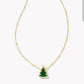 Kendra Scott Holiday Tree Pendant Necklace - Gold Green Quartzite