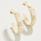 Spartina 449 Daisy Straw Hoop Earrings-Natural