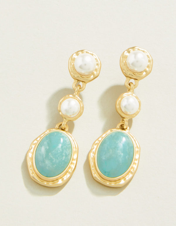 Spartina 449 Summer Earrings-Pearl/Amazonite