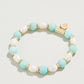 Spartina 449 Stretch Bracelet 8mm-Amazonite/Pearl