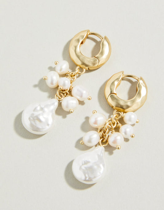 Spartina 449 Cascade Hoop Earrings-Pearl