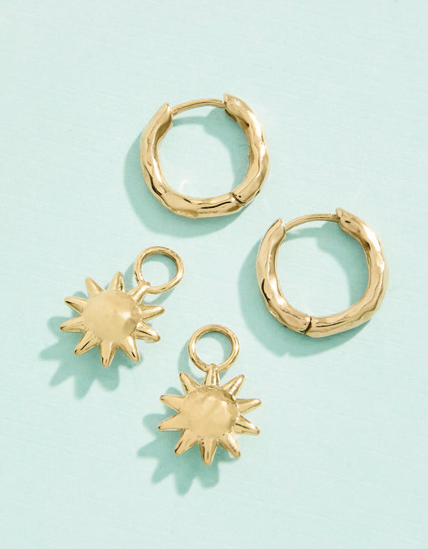 Spartina 449 SP Sunshine Convertible Hoop Earrings-Sun