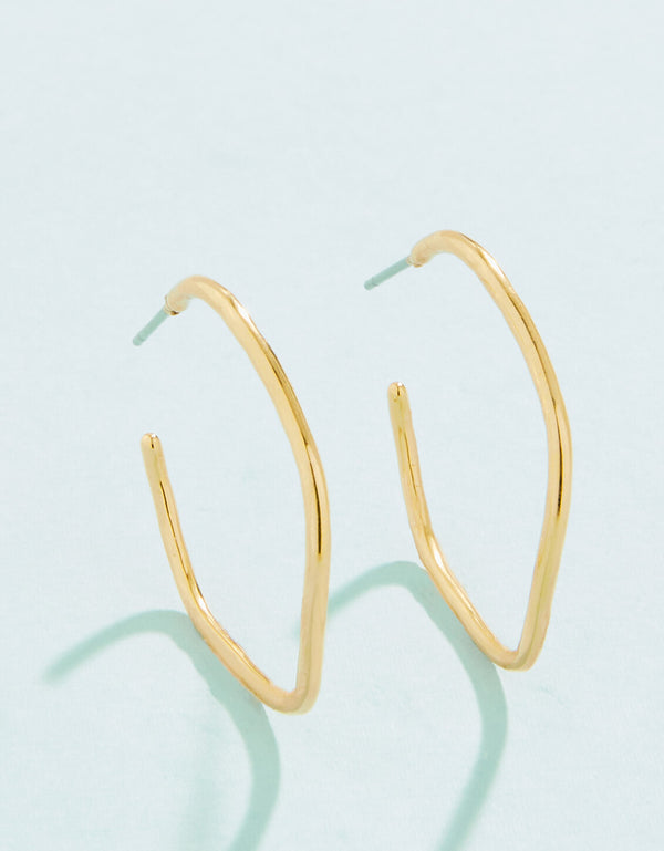 Spartina 449 SP Ripple Wave Hoop Earrings 32mm Gold