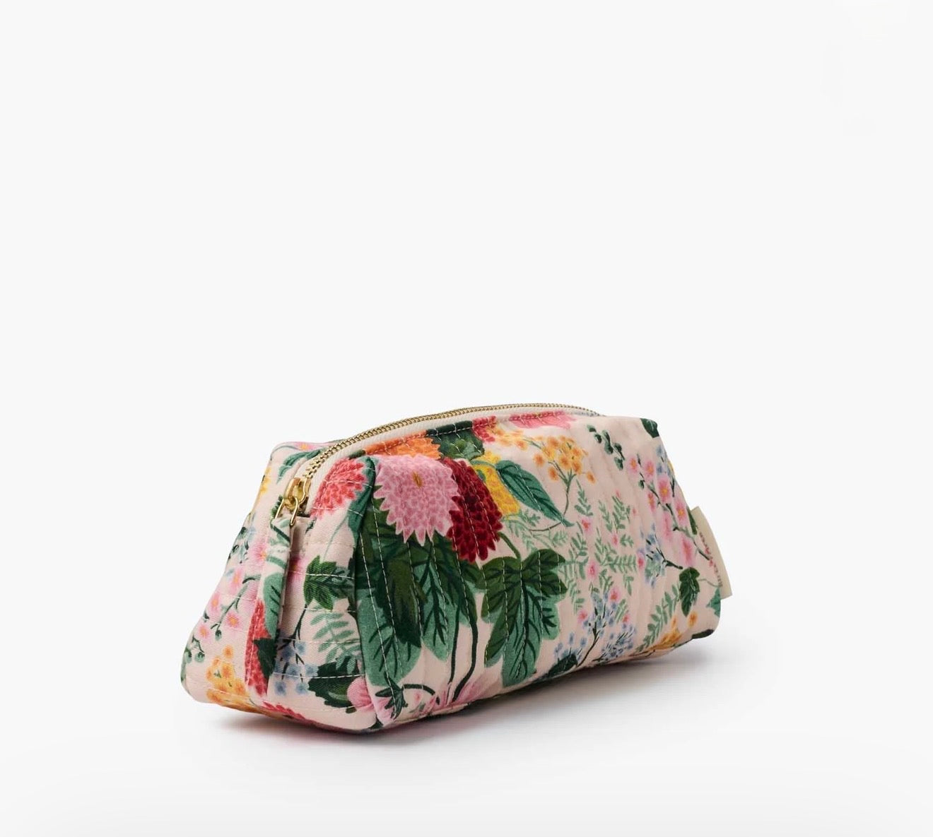 Rifle Paper Co. "Dahlia" Quilted Cosmetic Pouch-Small