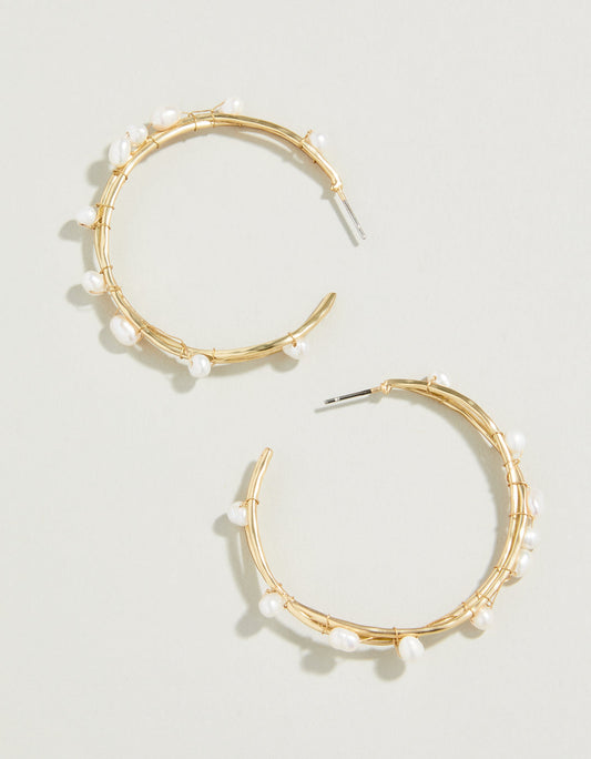 Spartina 449 Swell Hoop Earring-Pearl