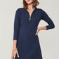 Spartina 449 Nora Half Zip Dress-Slate Blue
