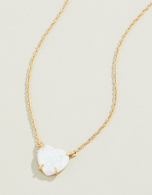 Spartina 449 Opaline Heart 17" Necklace-White